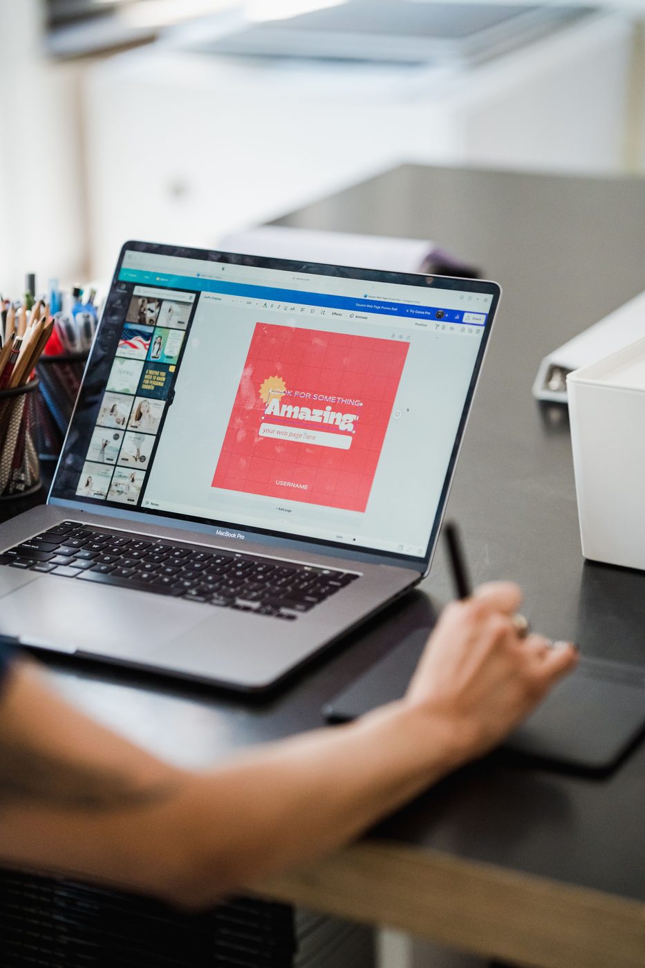 Graphic design workspace