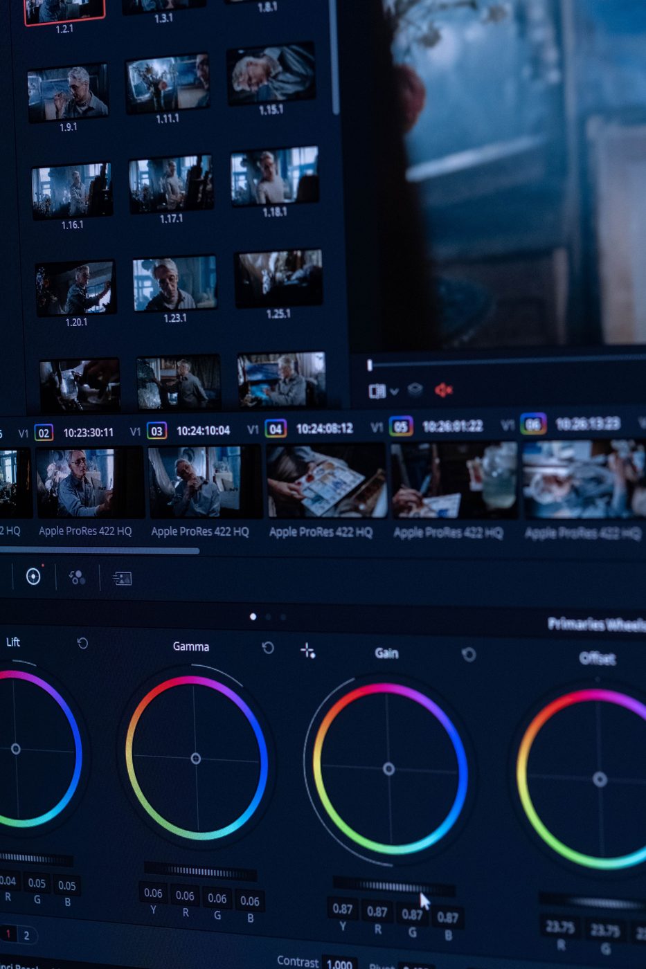 Color grading interface